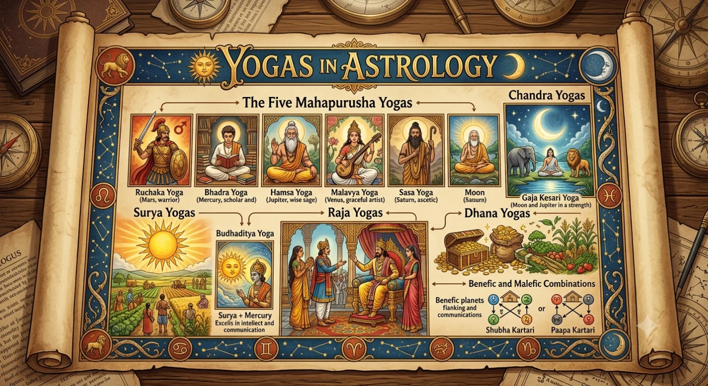 Yogas in Hindu Astrology | हिंदू ज्योतिष में योग